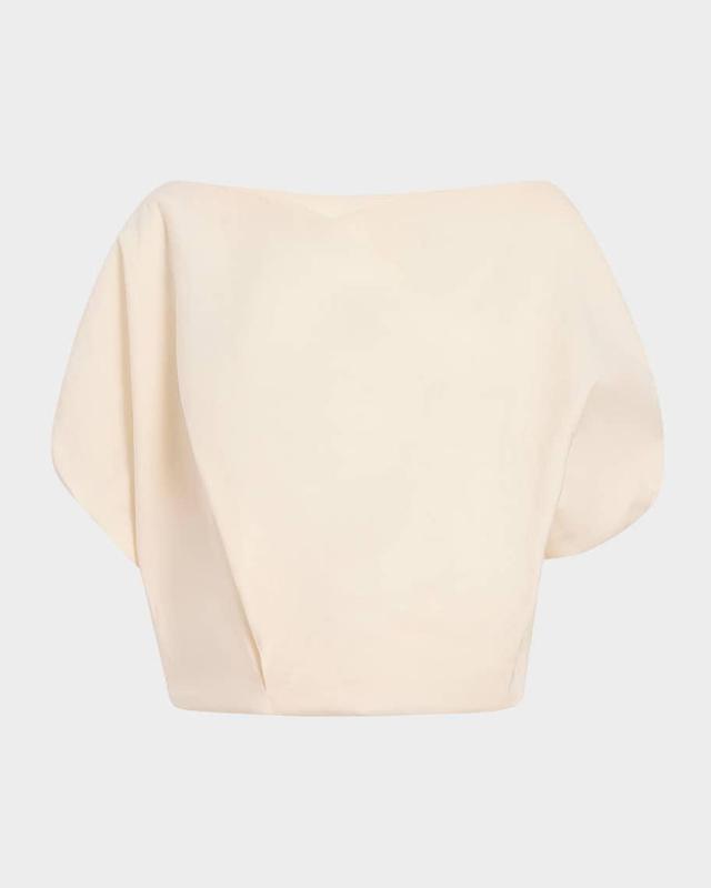 Niles Cap-Sleeve Crop Silk Top Product Image