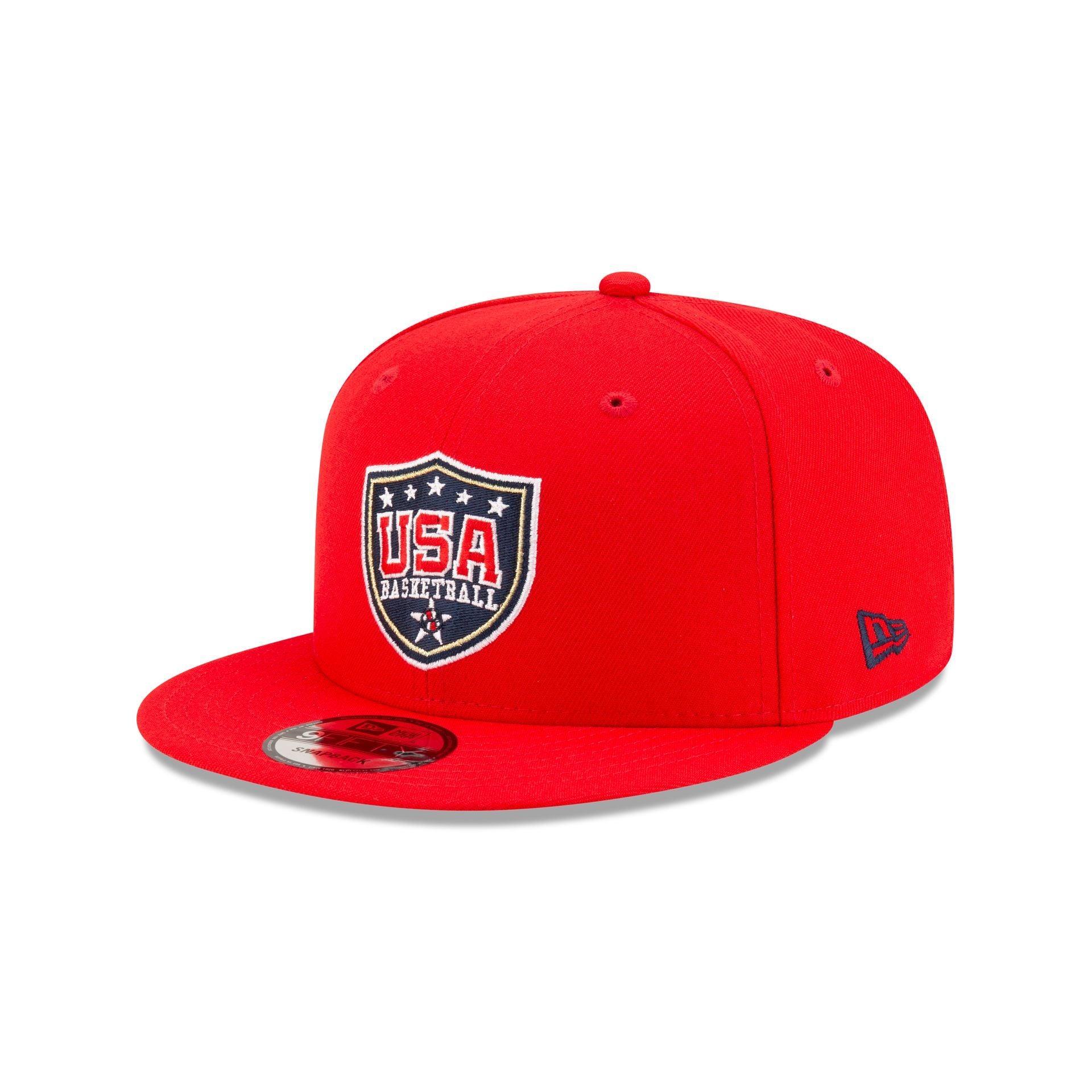 USA Basketball Shield Red 9FIFTY Snapback Hat Male Product Image