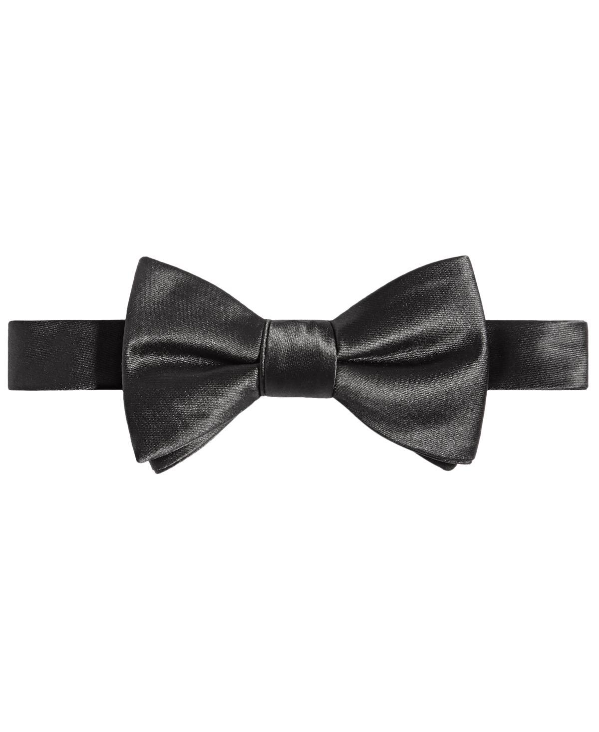 Tayion Collection Mens Black Solid Bow Tie - Gold Product Image