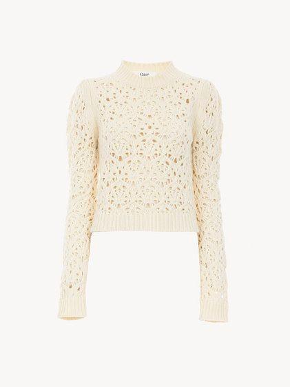 Fitted sweater in wool knit Product Image