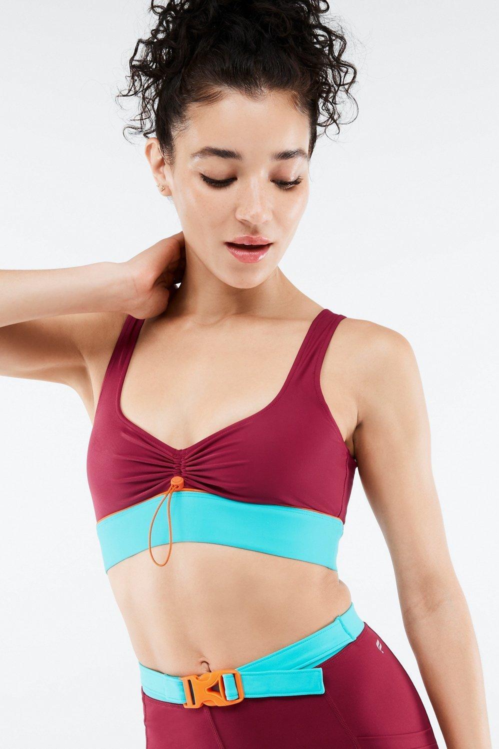 Fabletics Fiona Low-Impact Sports Bra Womens Brick/Multi Size L Product Image