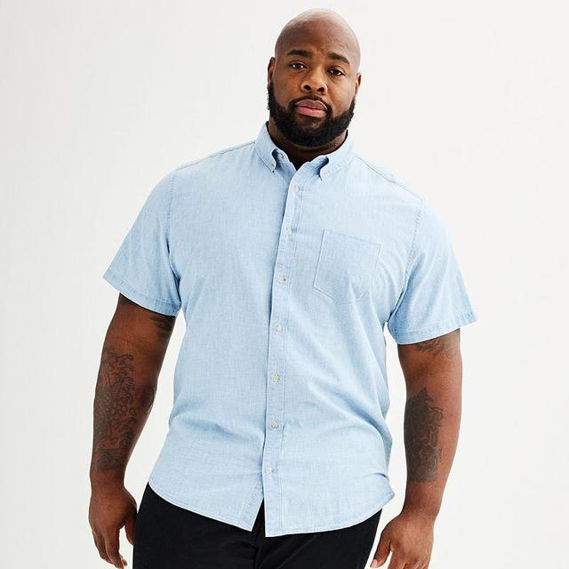 Big & Tall Sonoma Goods For Life Perfect-Length Button-Down Shirt, Mens Light Blue Product Image