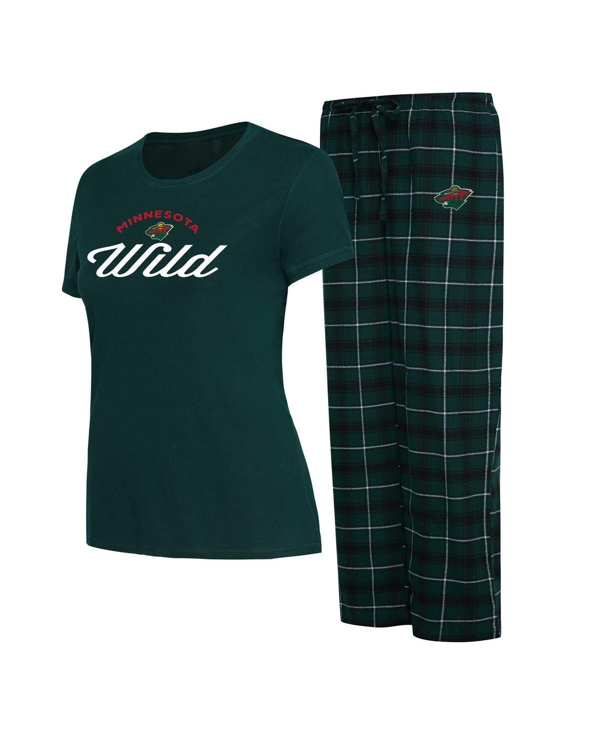 Womens Concepts Sport /Black Minnesota Wild Arctic T-Shirt & Pajama Pants Sleep Set Product Image