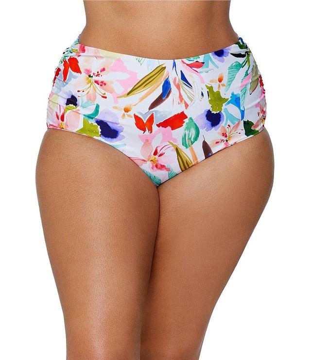 Raisins Curve Plus Size In The Sol Keiora High Waist Tummy Thinner Floral Print Swim Bottom Product Image