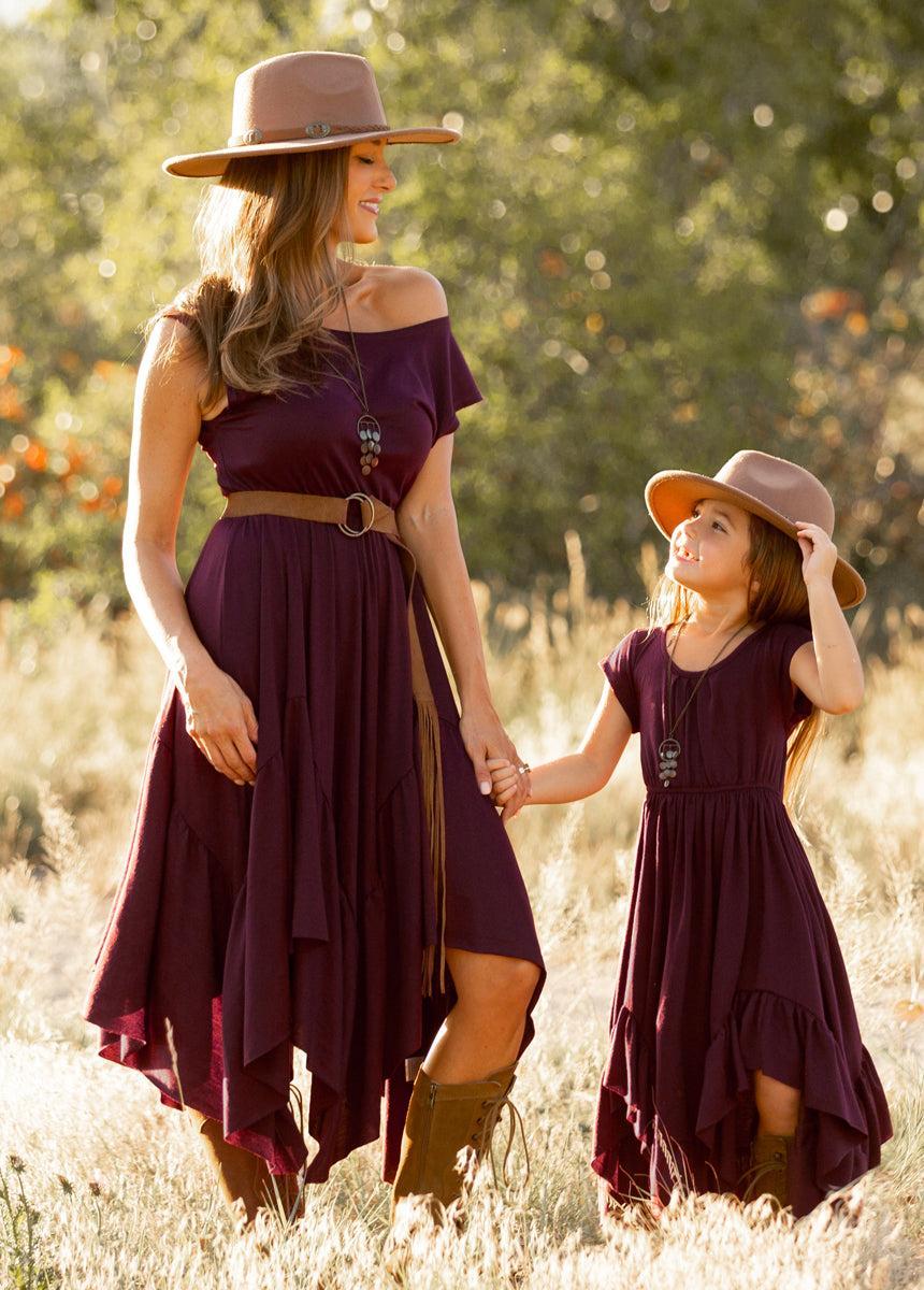 Pilar Dress in Deep Plum Product Image