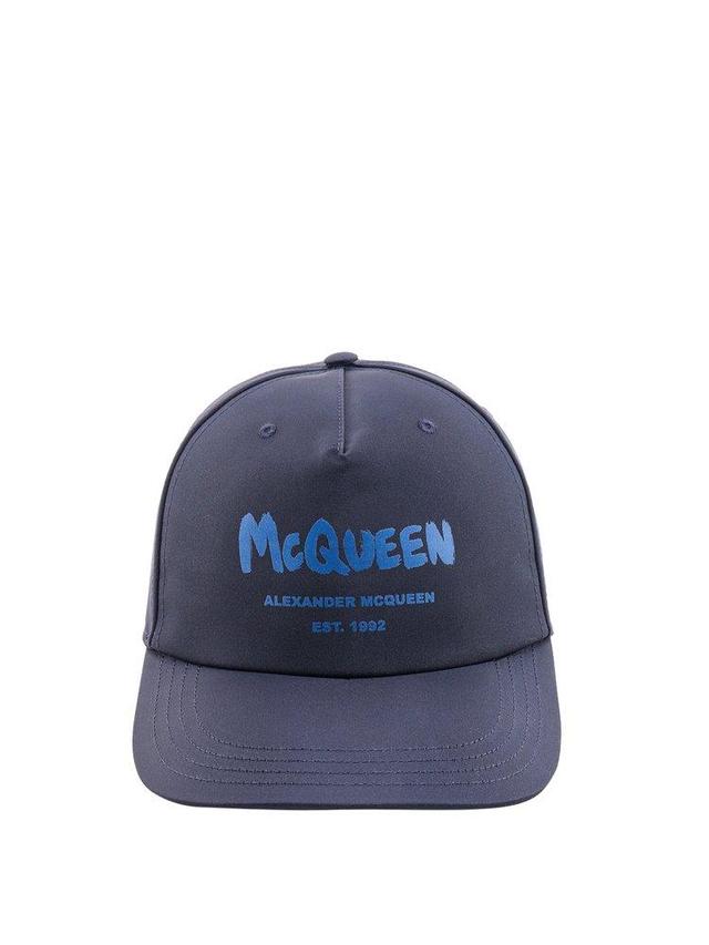 Logo Printed Baseball Cap In Blue Product Image