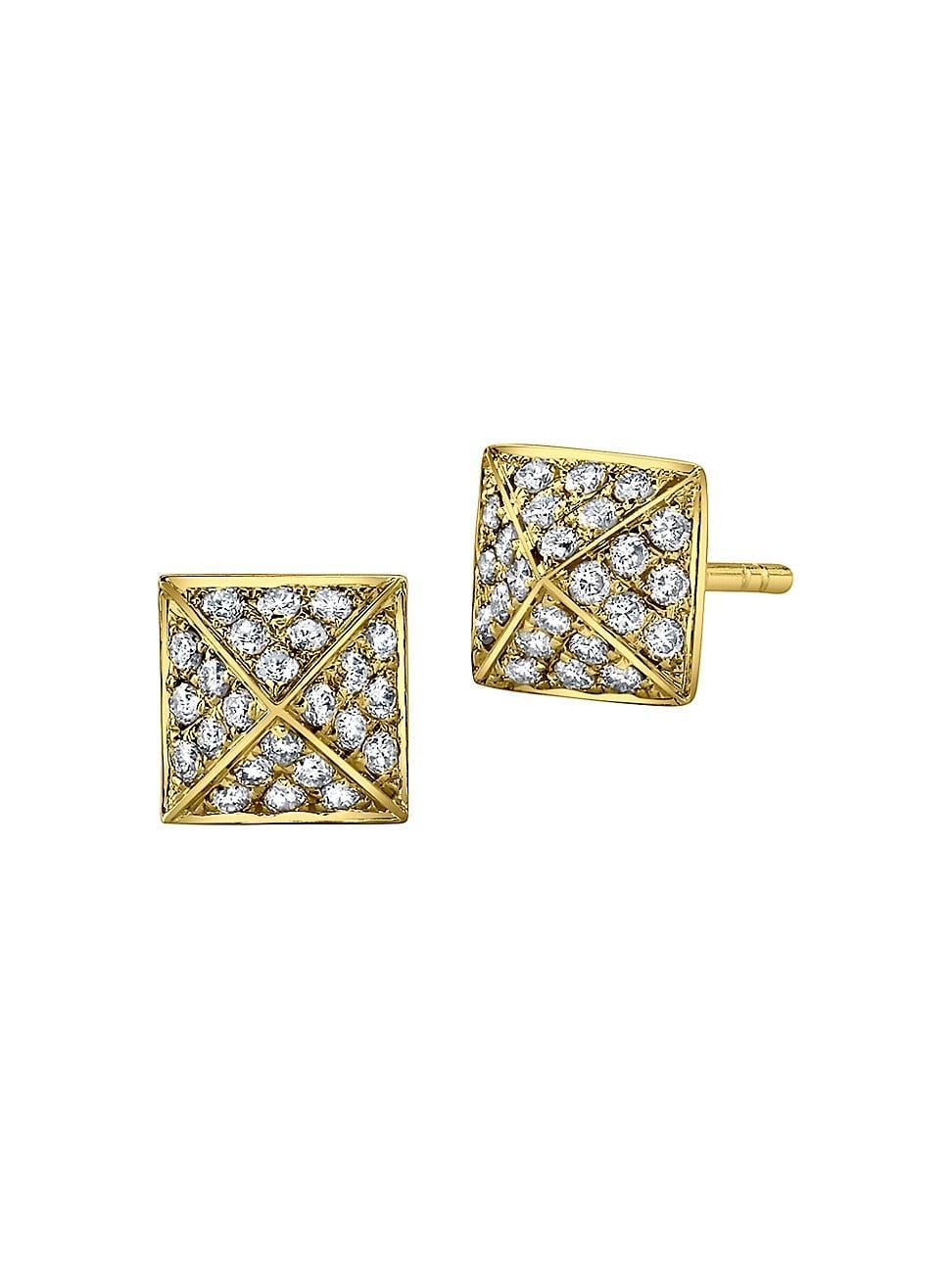 Womens 18K Yellow Gold & 0.5 TCW Diamond Spike Stud Earrings Product Image