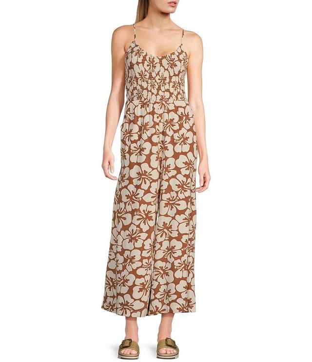 Rip Curl Hibiscus Heat Printed Wide Leg Jumpsuit Product Image