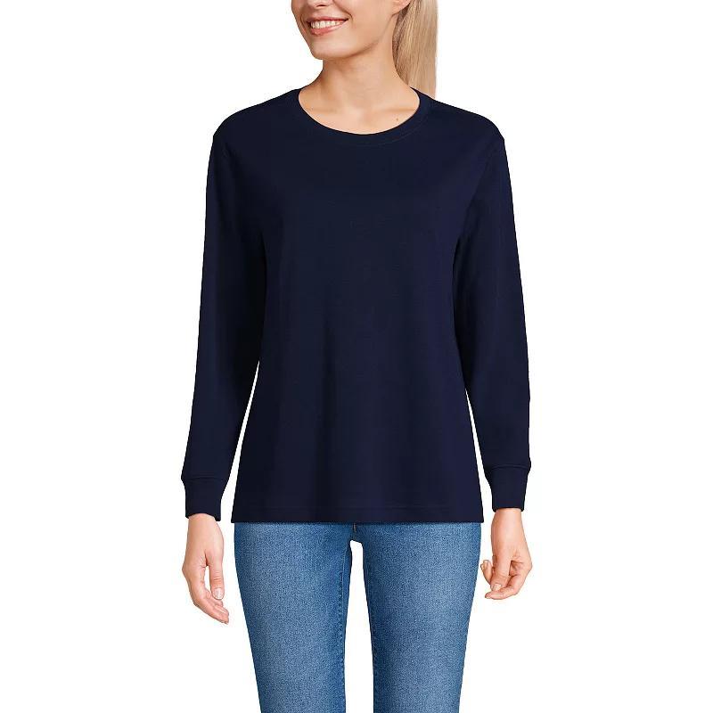 Womens Lands End Relaxed Long Sleeve Crewneck Top Product Image