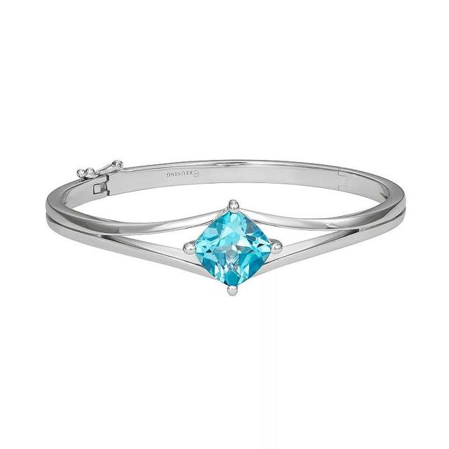 Sterling Silver Cushion Blue Topaz Bracelet, Womens Silver Tone Product Image