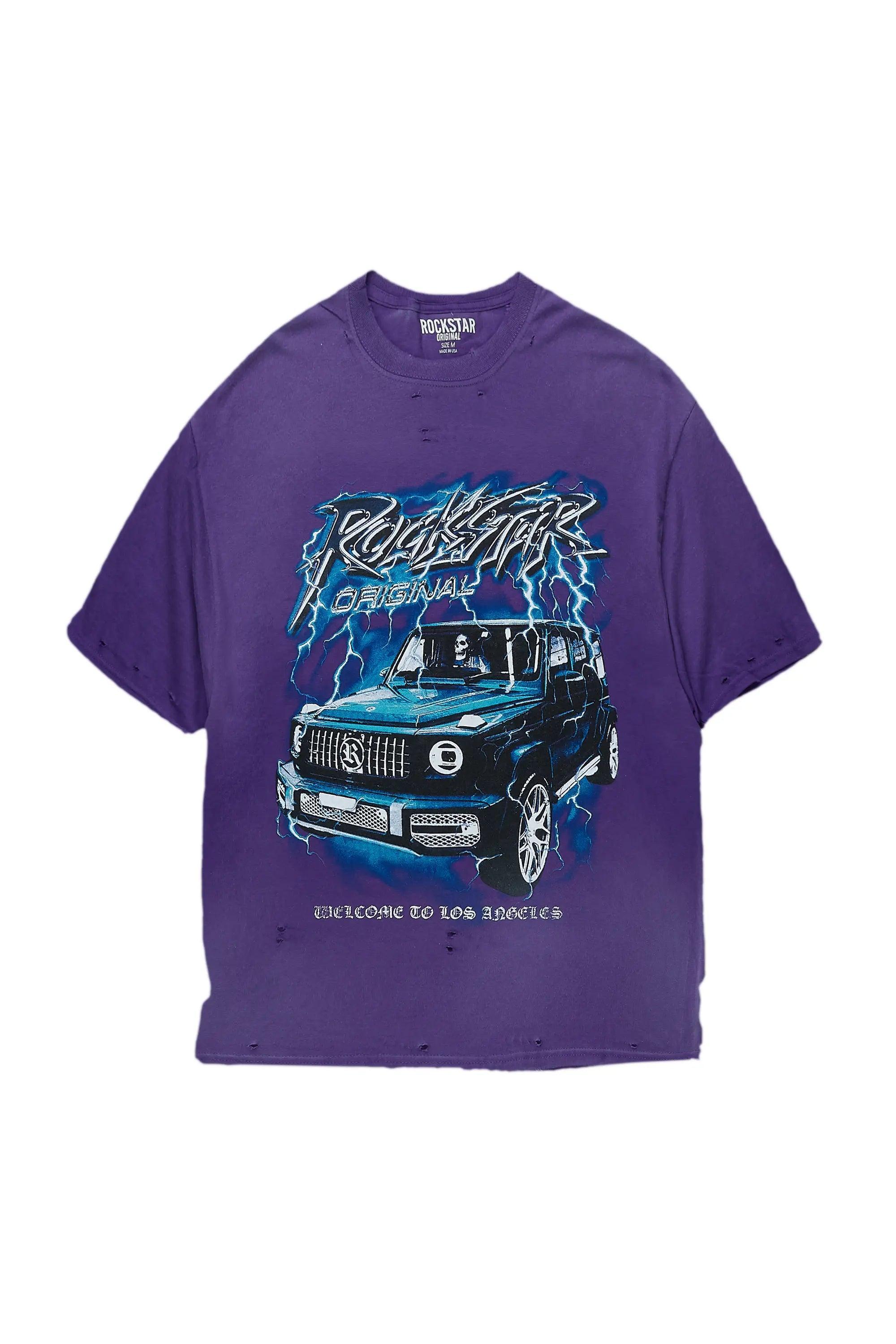 Car Purple Oversized Tee Female Product Image