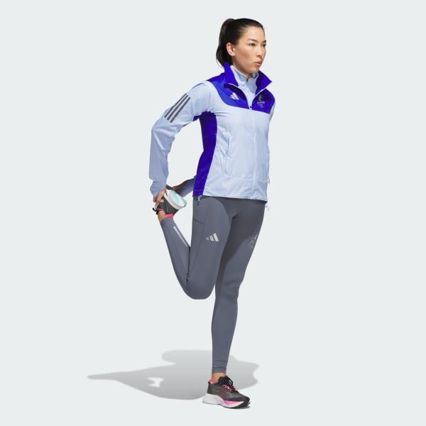 adidas Boston Marathon 2025 Own the Run Celebration Jacket Blue Dawn M Womens Product Image