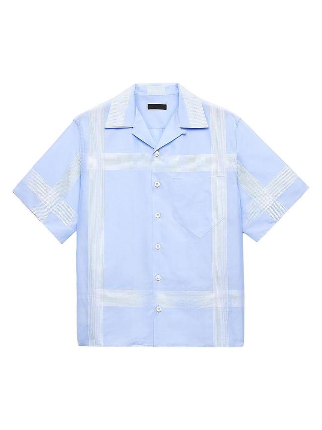 Mens Short-Sleeved Cotton Shirt Product Image