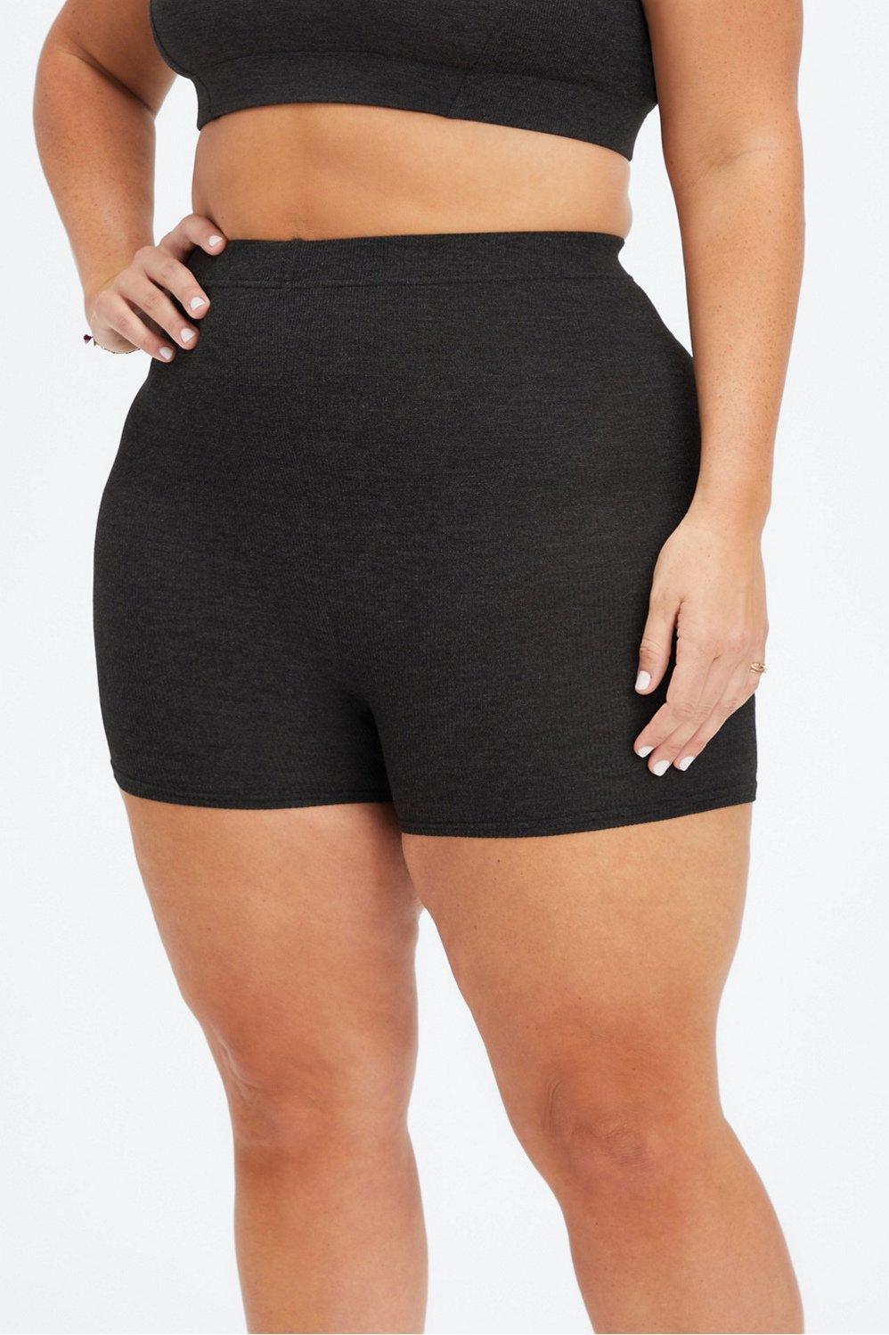 Fabletics RestoreKnit Slim Short Womens black plus Size 4X Product Image