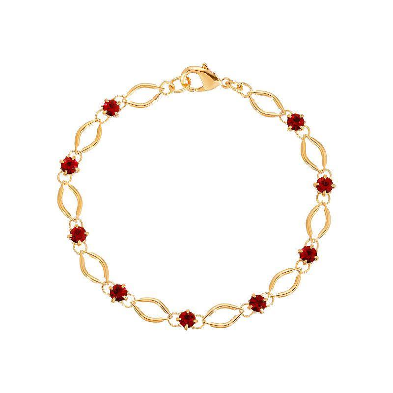 2028 Red Crystal Gold-Tone Link Bracelet Product Image