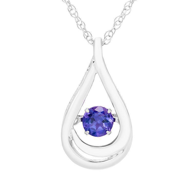 Boston Bay Diamonds Brilliance in Motion Sterling Silver Tanzanite Teardrop Pendant Necklace, Womens Purple Product Image