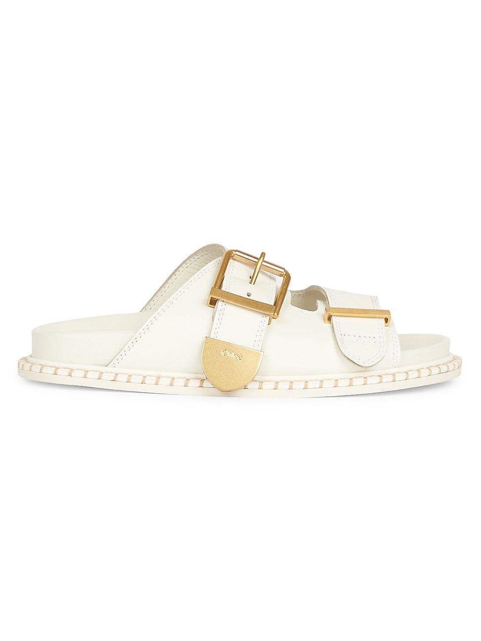 Womens Rebecca Leather Slide Sandals Product Image