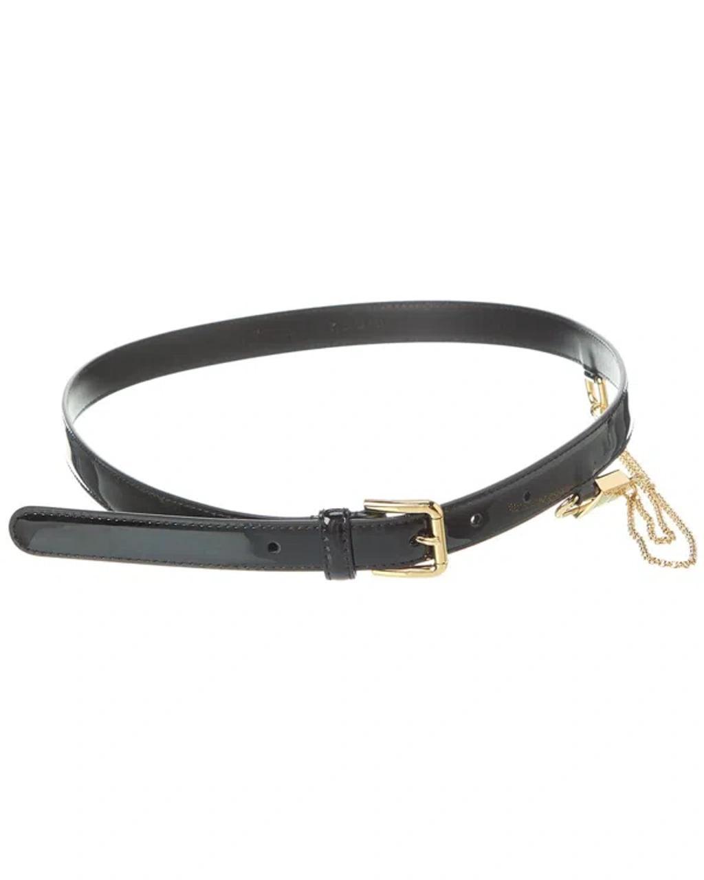 Chain Leather Belt In Black Product Image