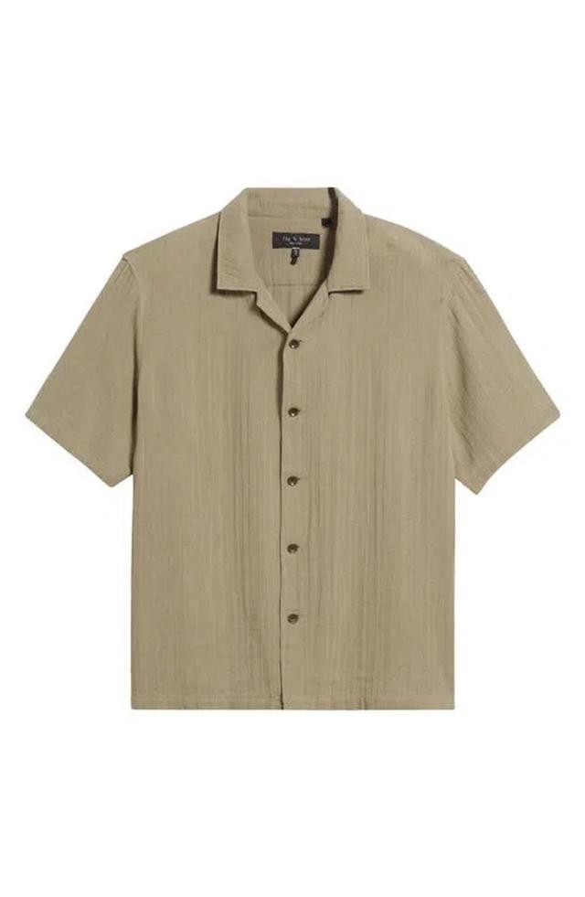 Avery Cotton Short Sleeve Button-up Shirt In Vetiver Product Image