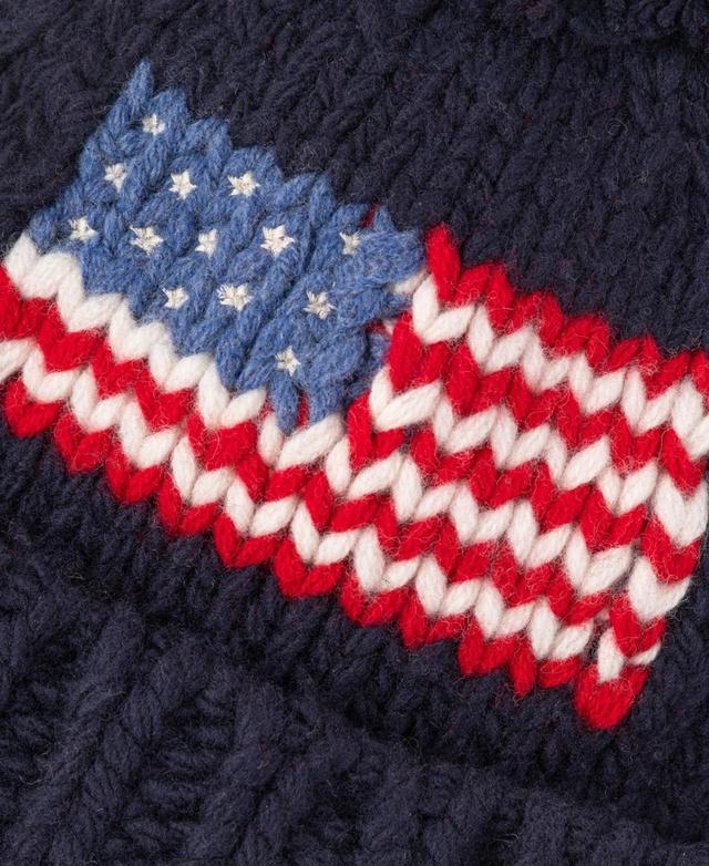 POLO RALPH LAUREN Men's Intarsia Flag Beanie In Navy Multi Product Image