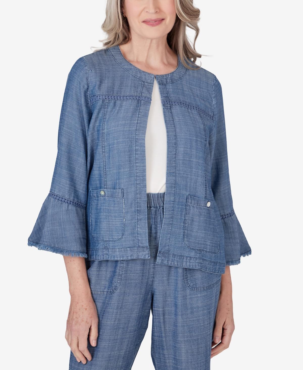 Womens Alfred Dunner Chambray Jacket Product Image