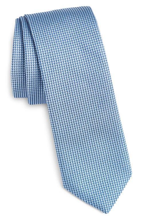 HUGO BOSS Boss Geometric Pattern Silk Tie In Bright Blue Product Image