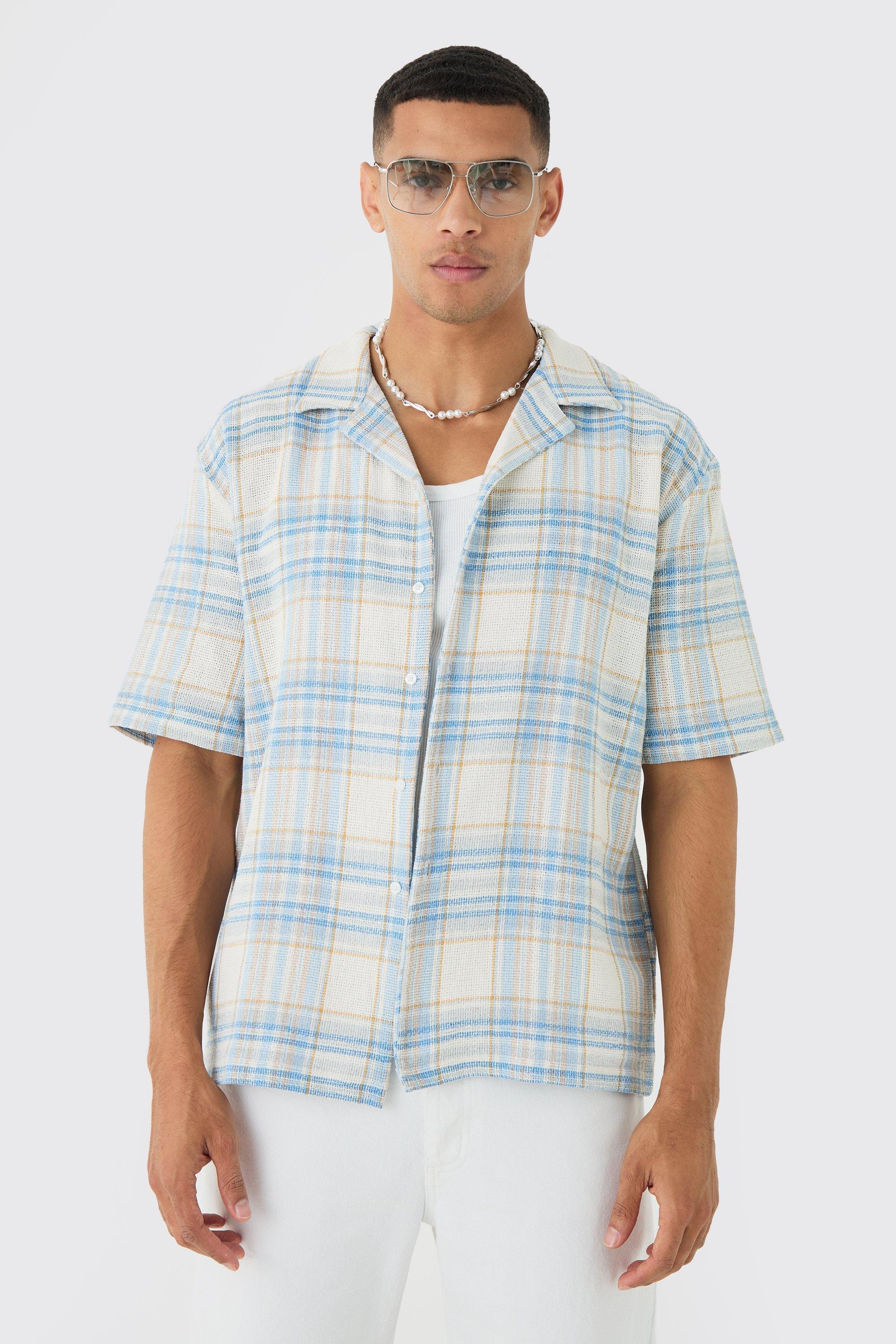 Oversized Revere Check Shirt | boohooMAN USA Product Image