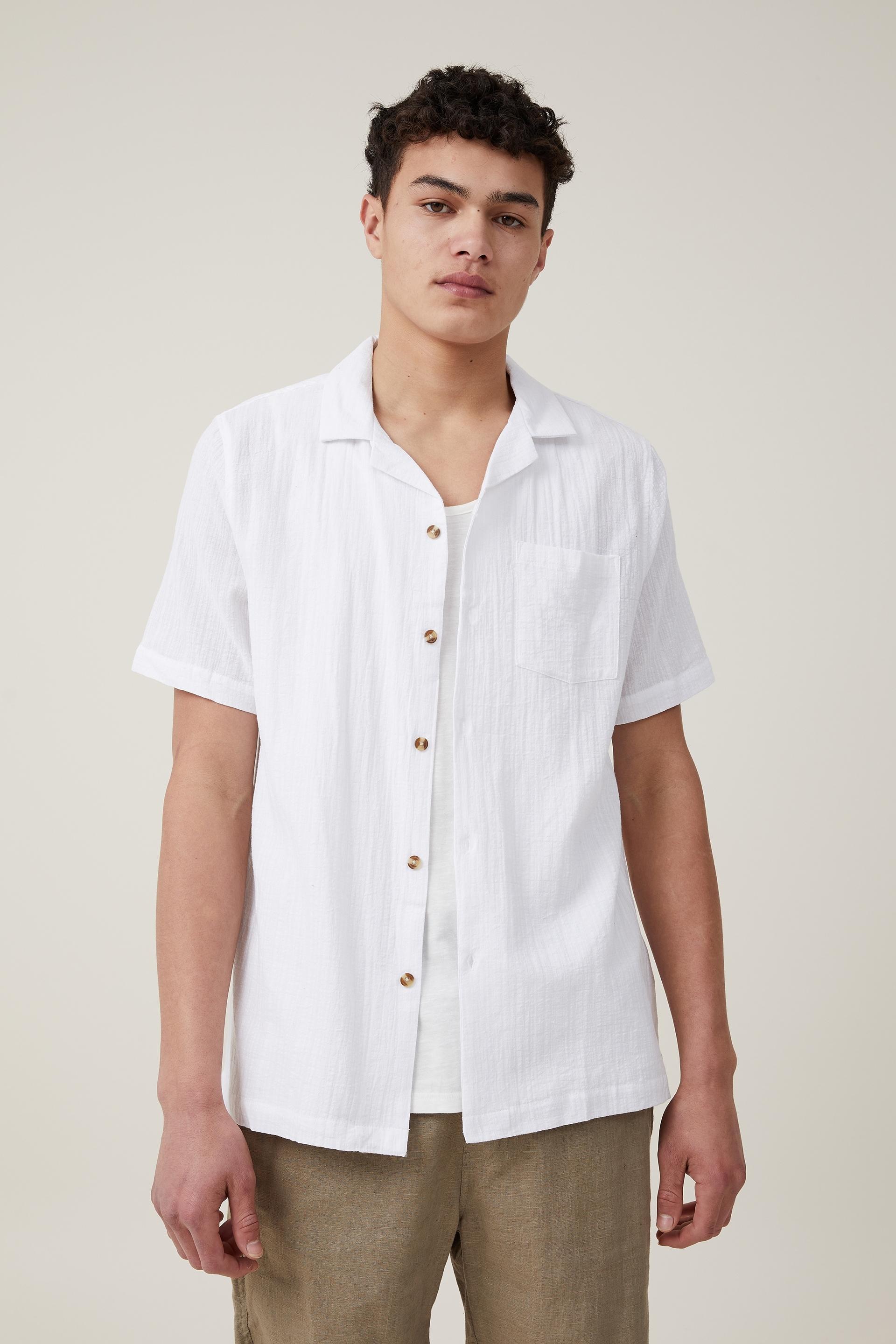 Cotton On Men - Riviera Short Sleeve Shirt - White Product Image