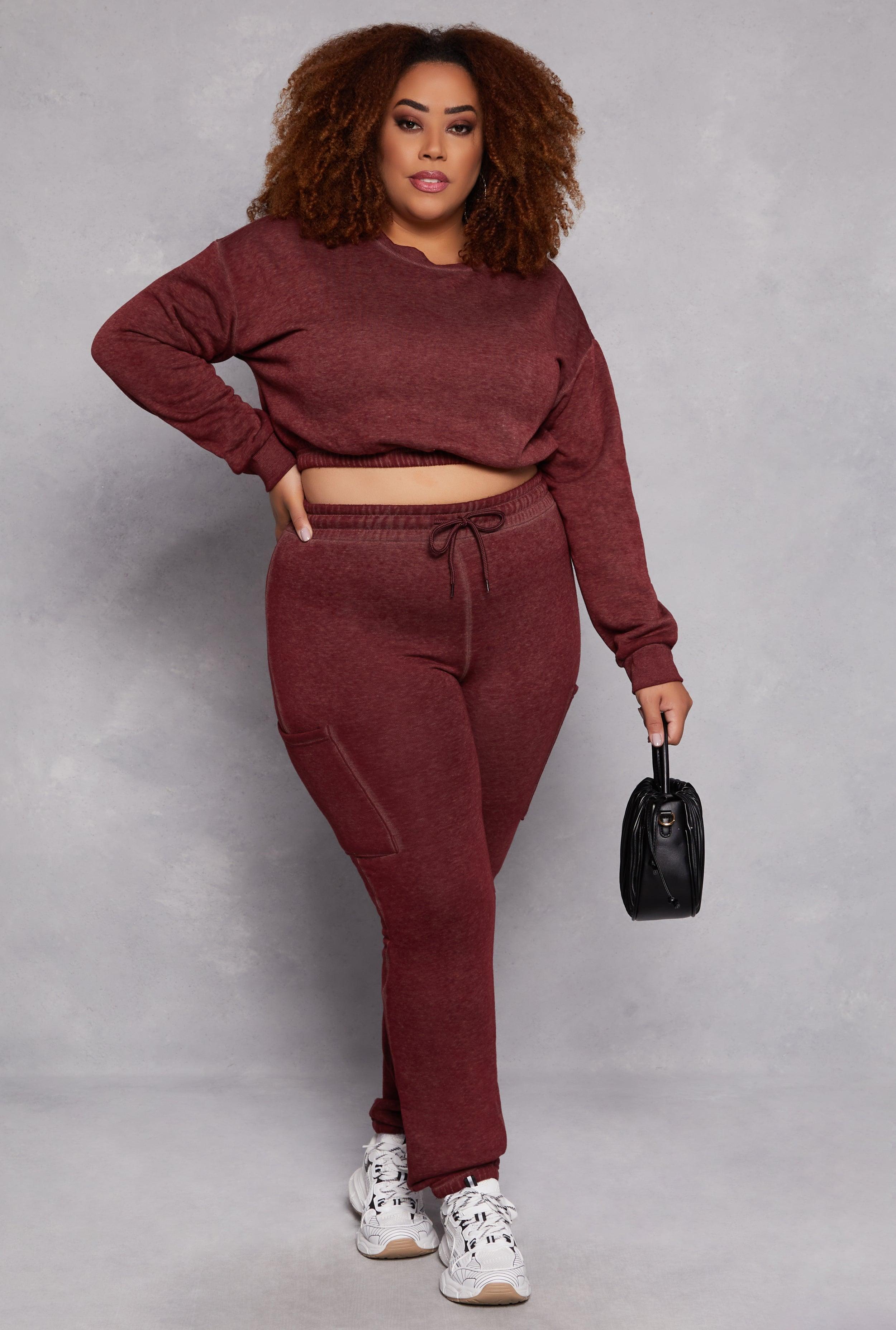 Womens Plus Size Fleece Drawstring Sweatpants Product Image