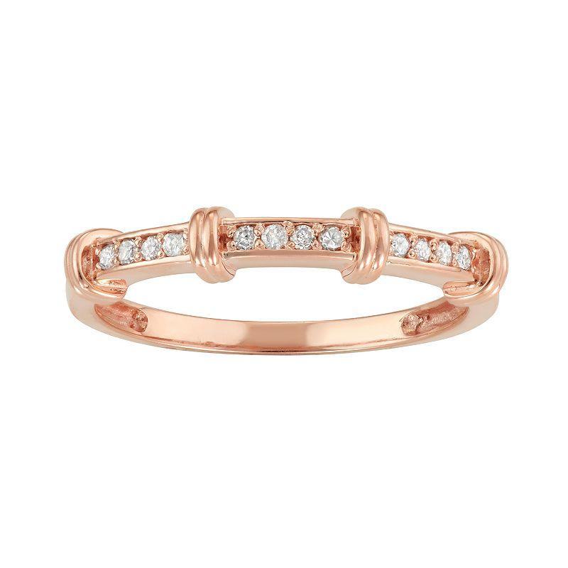 Tiara 10k Gold 1/8 Carat T.W. Diamond Wedding Ring, Womens, 10k Rose Gold Product Image