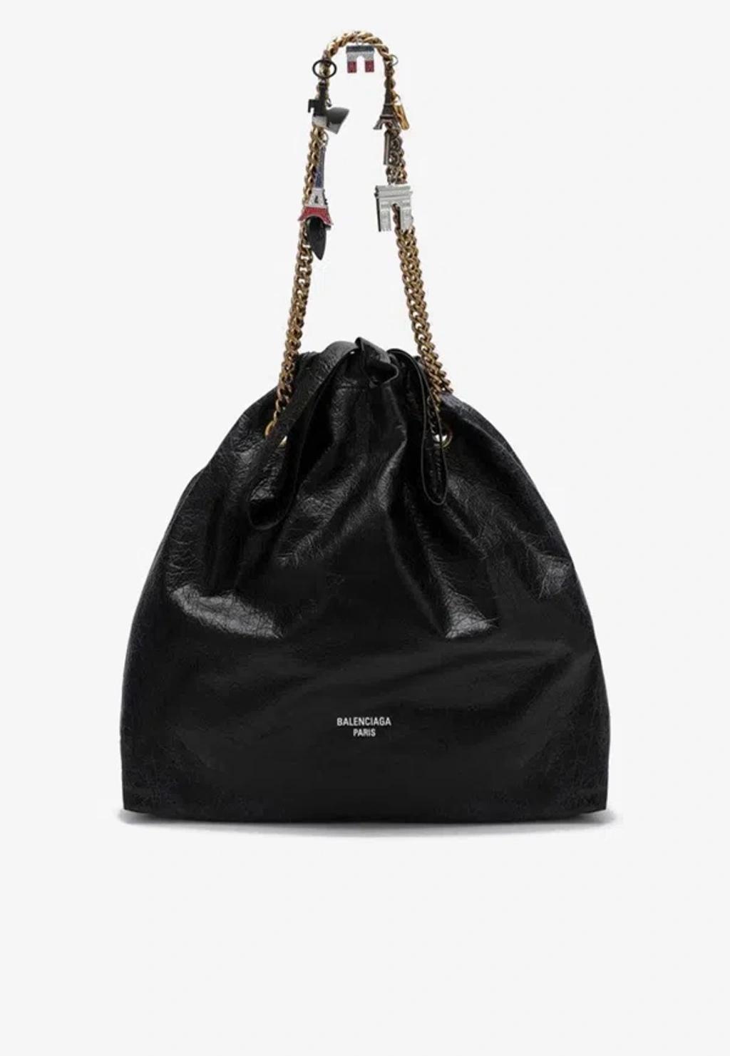 BALENCIAGA Medium Crush Tote Bag In Black Product Image