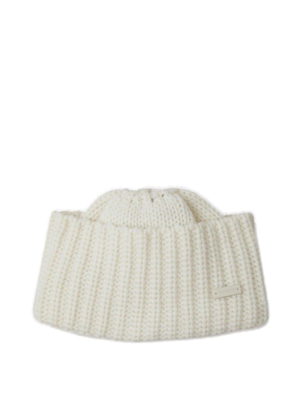 Logo Patch Beanie In White Product Image