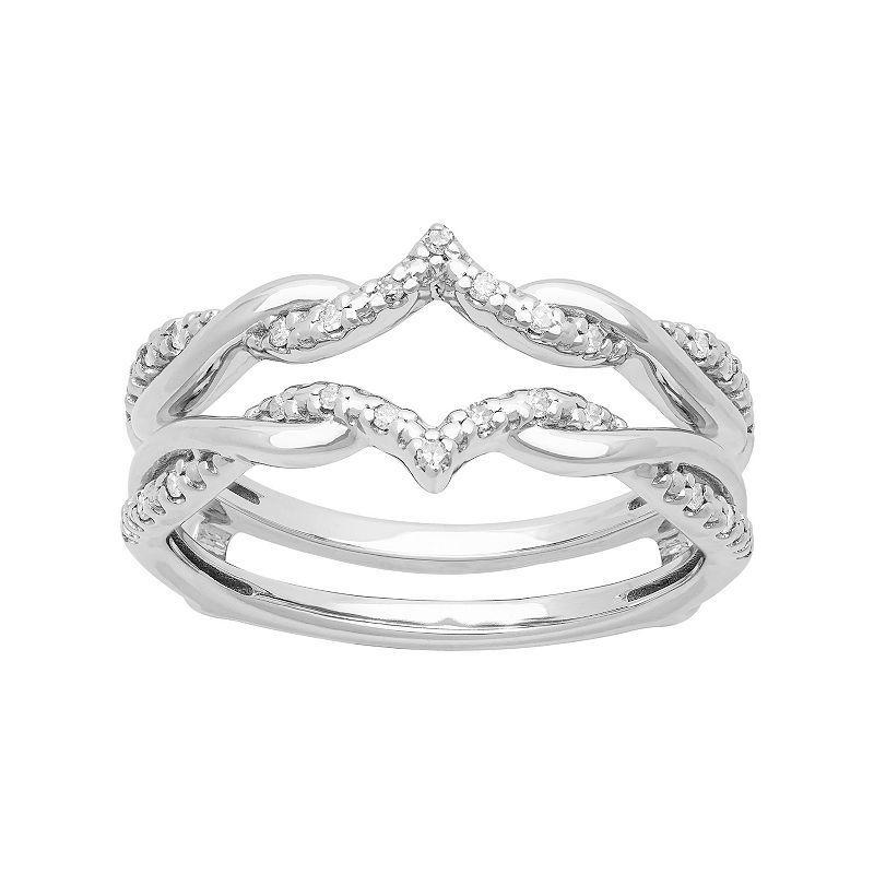 Love Always 10k White Gold 1/10 Carat T.W. Diamond Enhancer Ring, Womens 10k Whgold Product Image