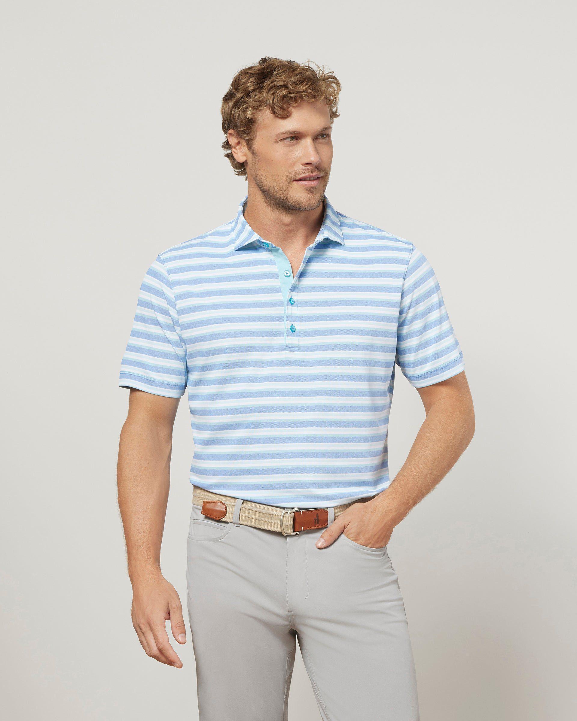 johnnie-O Fez Striped Mesh Performance Polo Product Image