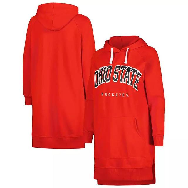 Womens Gameday Couture Scarlet Ohio State Buckeyes Take a Knee Raglan Hooded Sweatshirt Dress Product Image