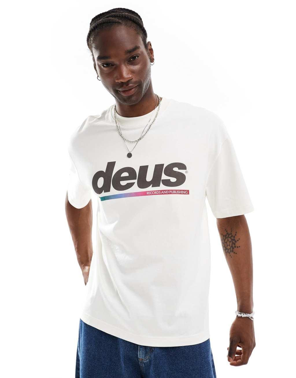 Deus Ex Machina dig u heavyweight t-shirt in white  Product Image