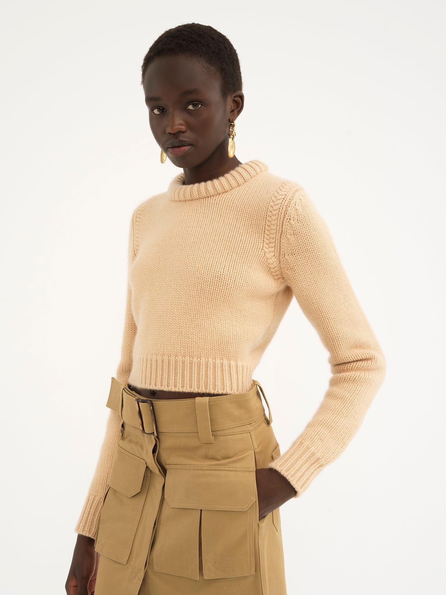 Cropped sweater in cashmere blend Product Image