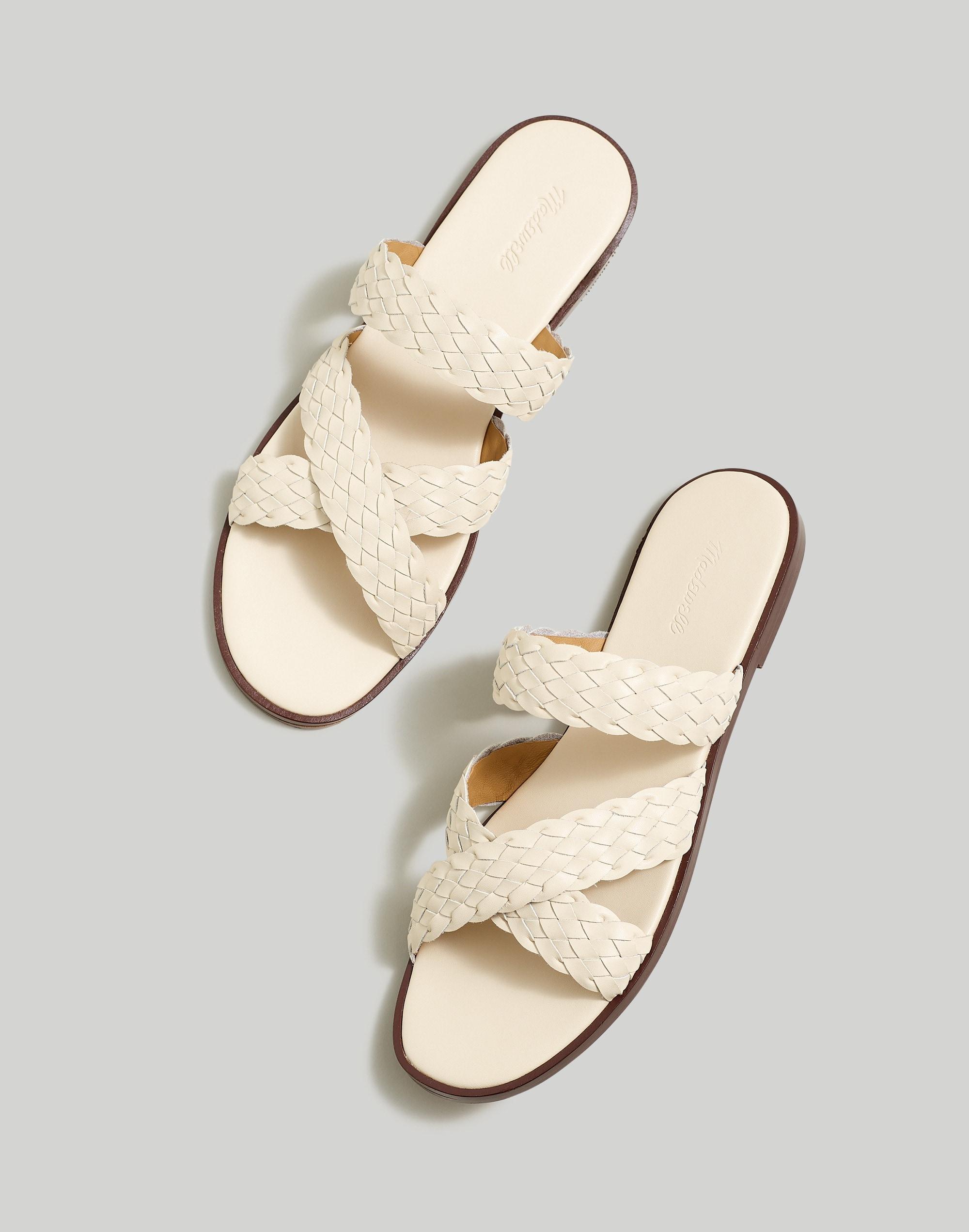 The Mena Slide Sandal in Woven Leather Product Image