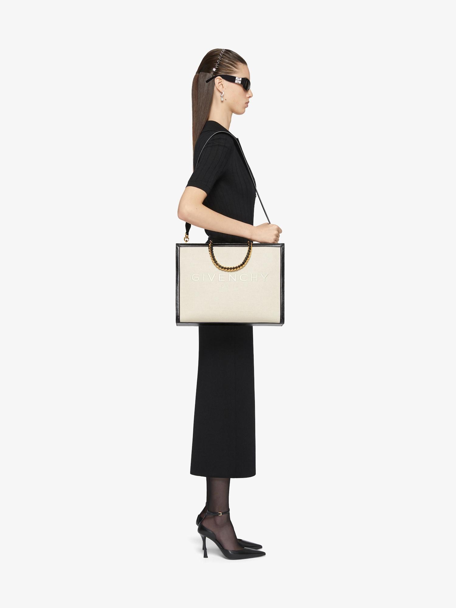 Medium G-Tote shopping bag in canvas and leather Product Image