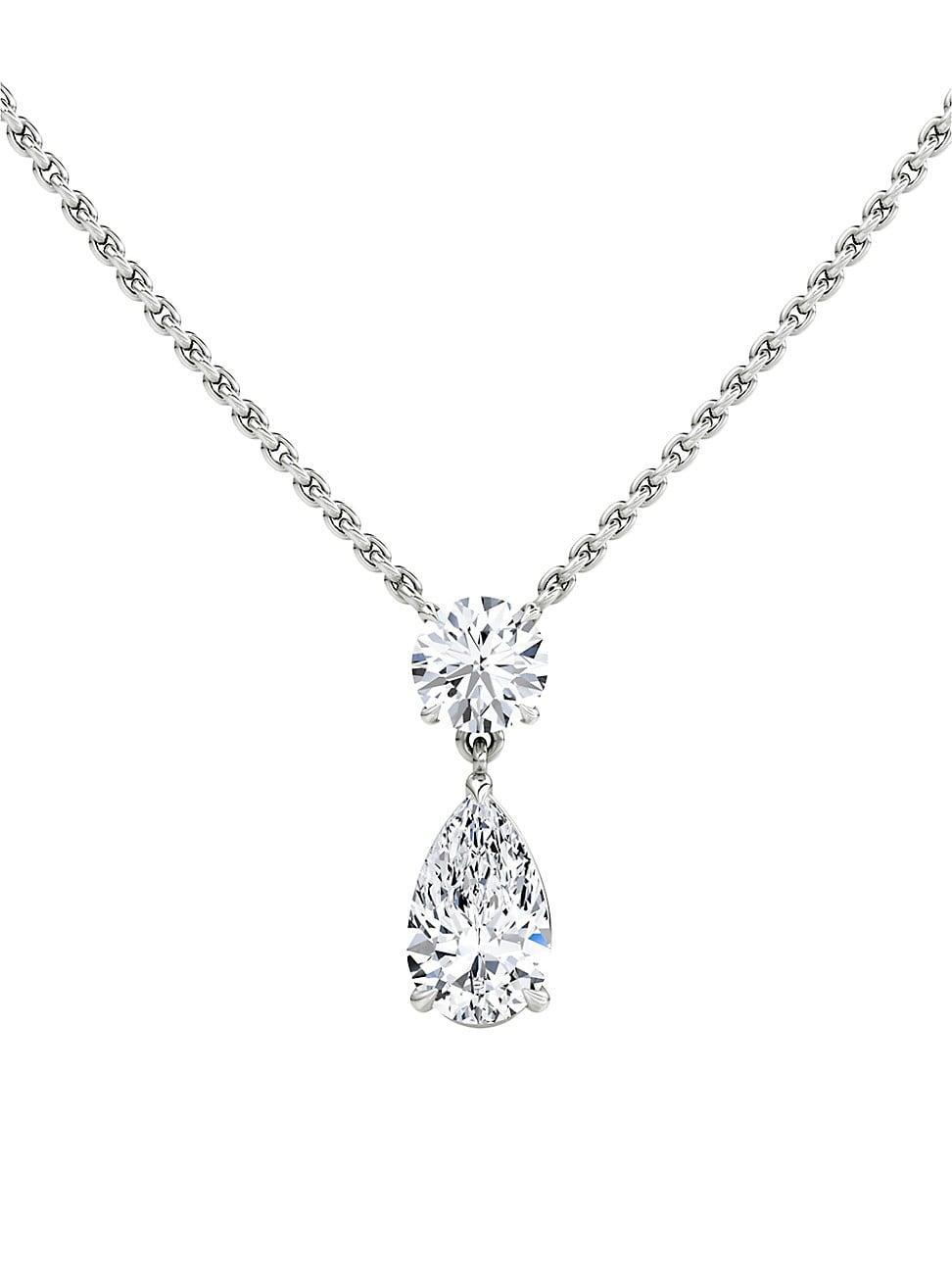 Womens Vrai X Brides 14K White Gold & 1.50 TCW Lab-Grown Diamond Duo Pear Drop Necklace Product Image