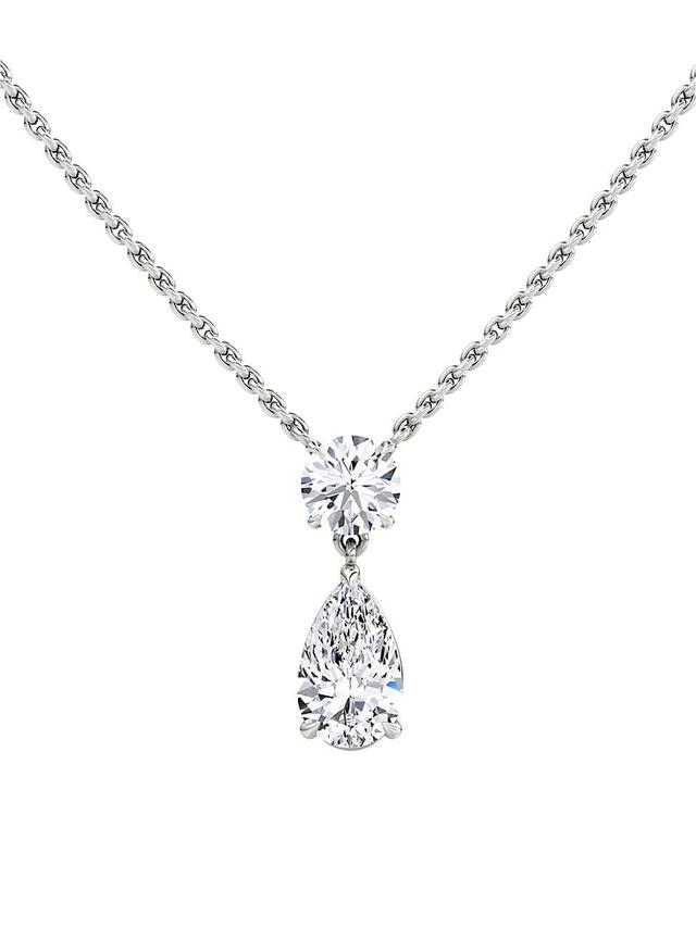 Womens Vrai X Brides 14K White Gold & 1.50 TCW Lab-Grown Diamond Duo Pear Drop Necklace Product Image