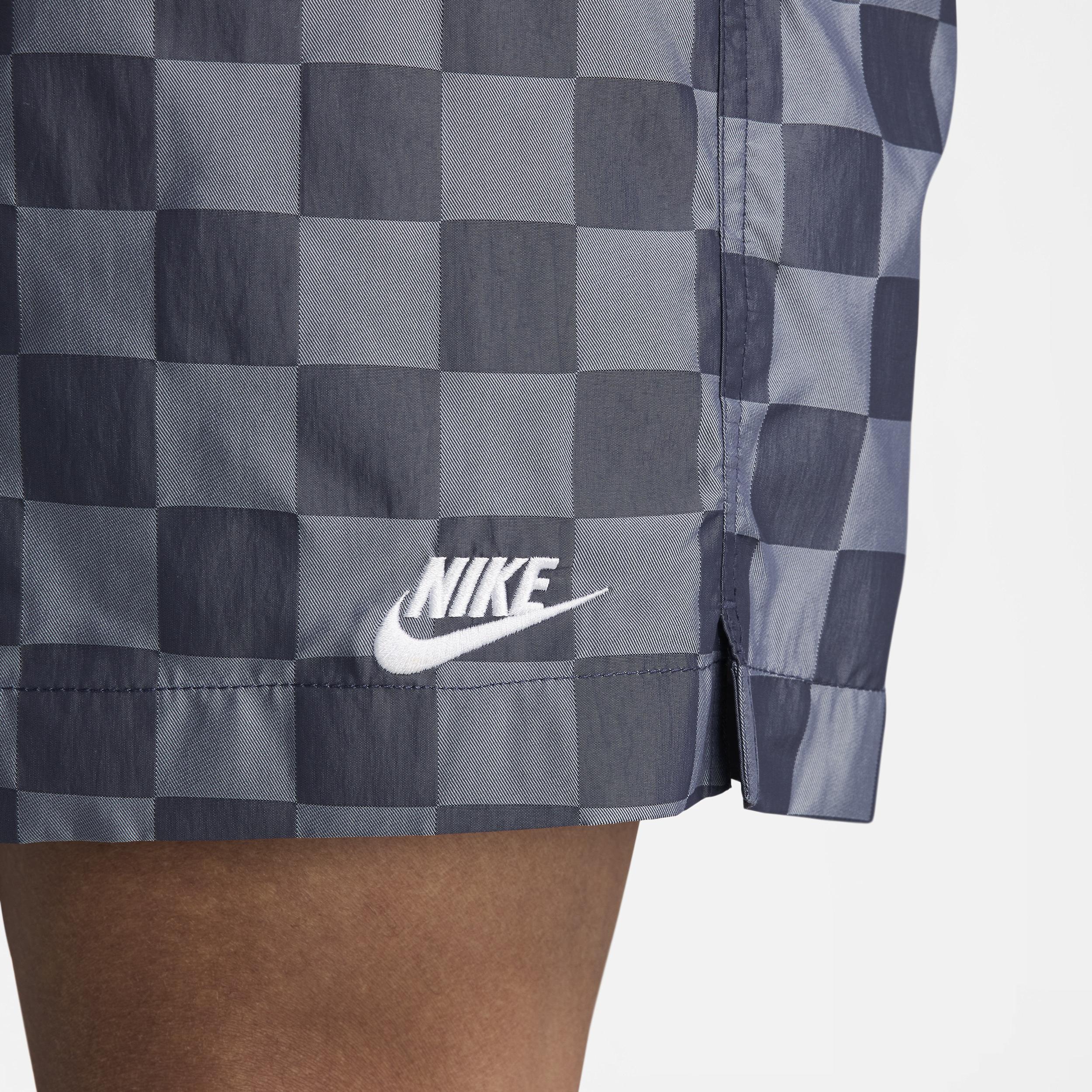 Mens Nike Club Checkered Flow Shorts Black Navy Product Image