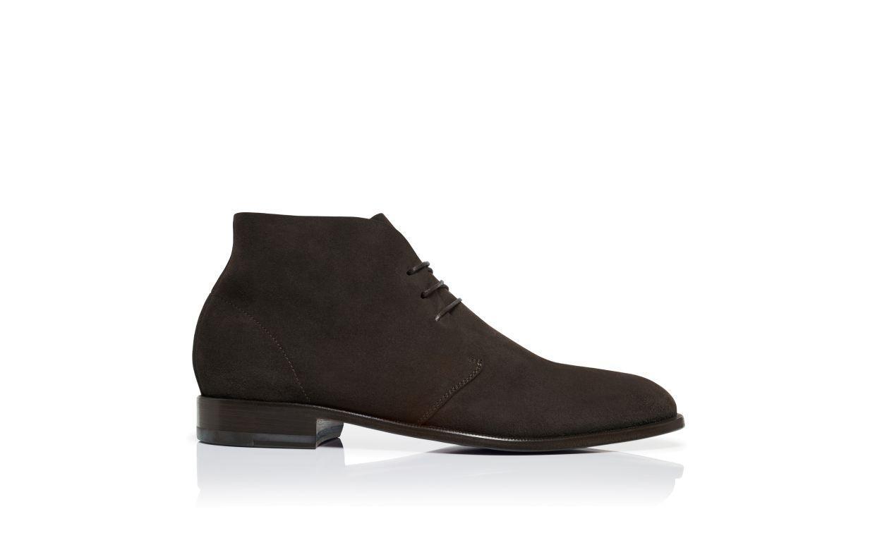 BERWICK Brown Suede Lace-Up Ankle Boots Product Image