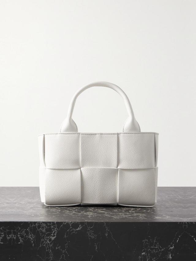 BOTTEGA VENETA Candy Arco Intrecciato Textured-leather Tote In White Product Image