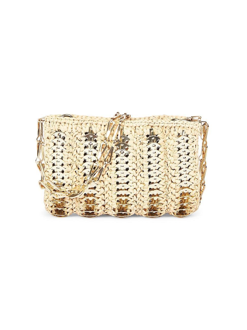 Rabanne - Small Woven Raffia Shoulder Bag - Neutral - OS - Moda Operandi Product Image