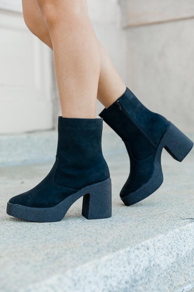 Hilary Black Square Toe Platform Bootie FINAL SALE Product Image