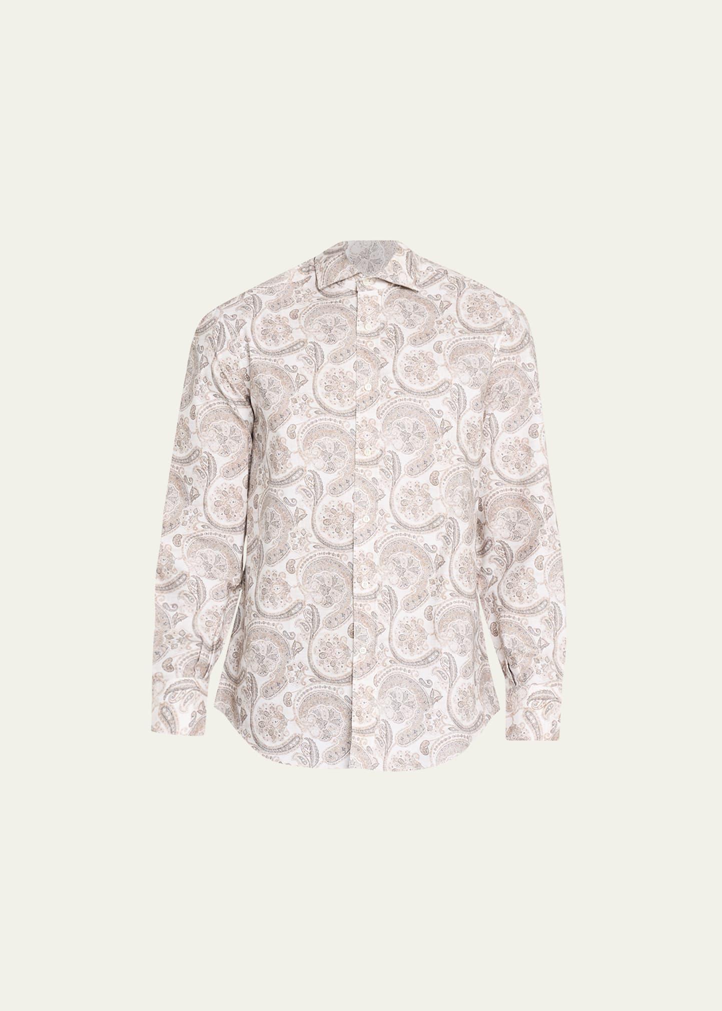 Mens Cotton Paisley-Print Sport Shirt Product Image