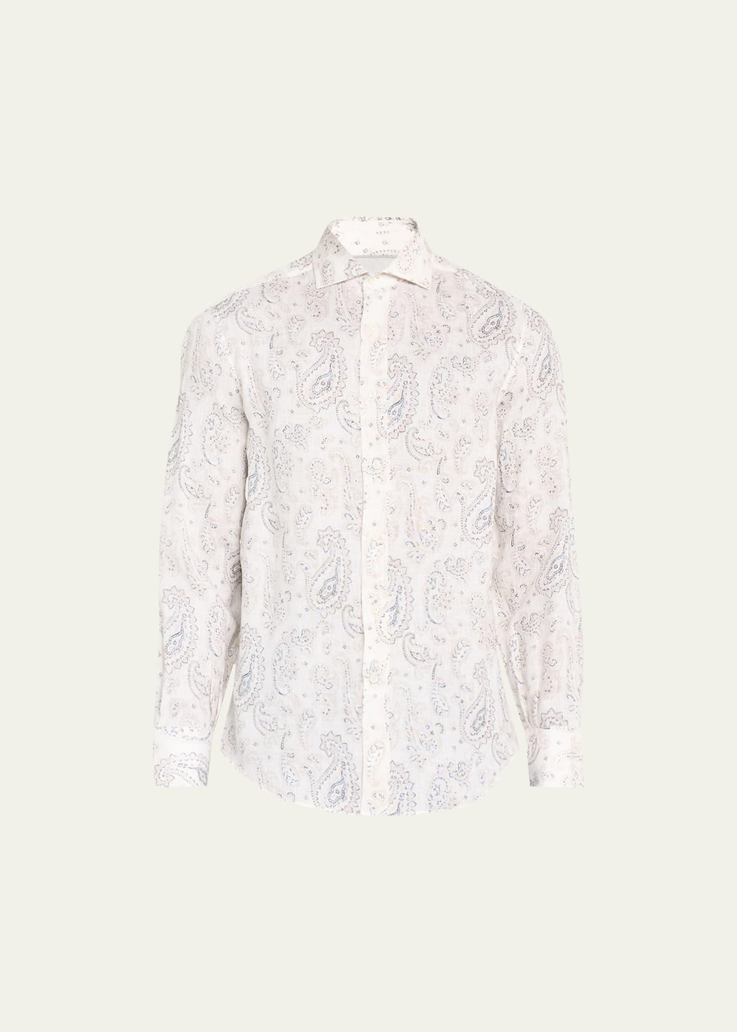 Mens Linen Paisley-Print Sport Shirt Product Image