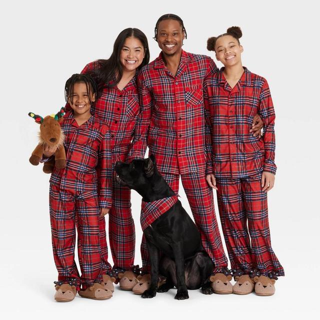 Women's Plaid Flannel Holiday Matching Family Pajama Set - Wondershop™ Red M Product Image