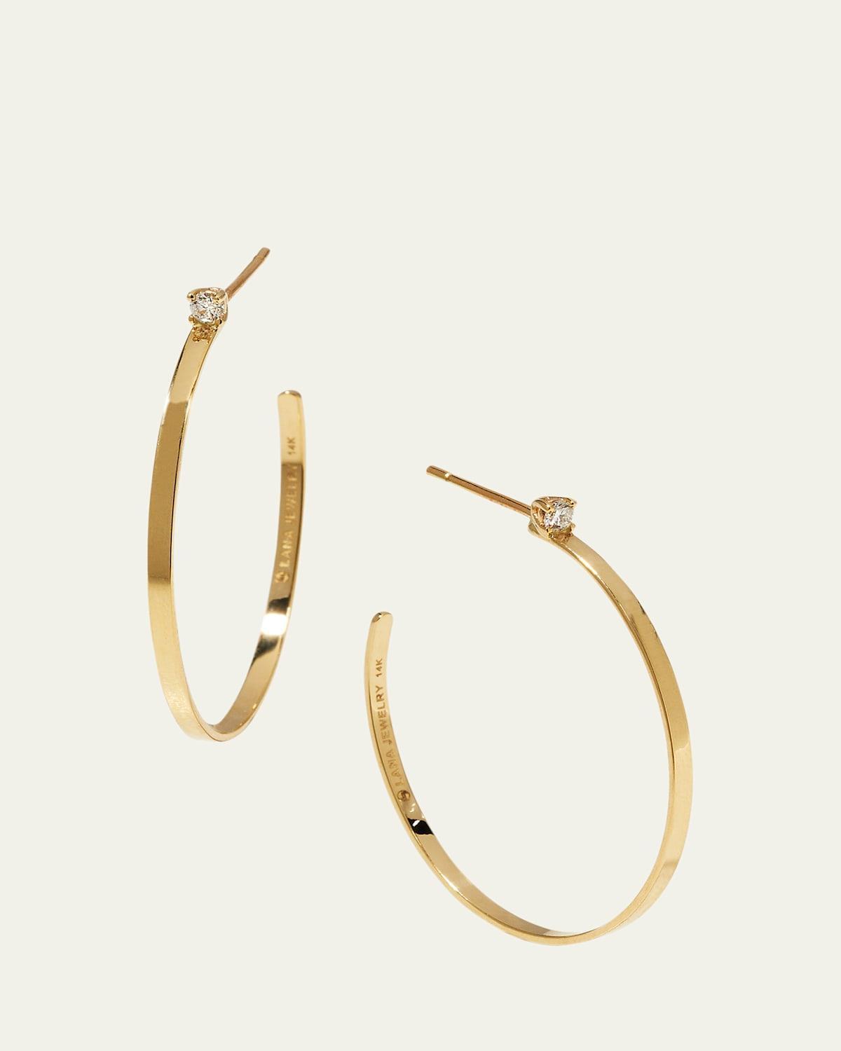 14k Diamond Sunrise Hoop Earrings Product Image